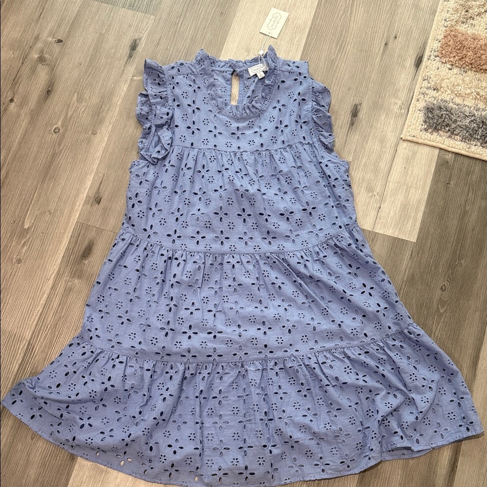 Mud Pie Periwinkle Eyelet Dress